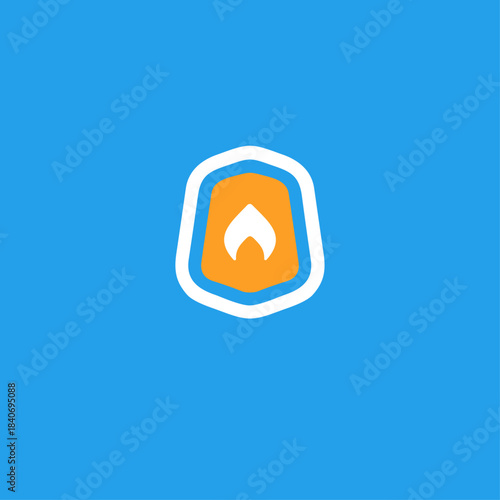 Flame, Fire icon logo flat vector design