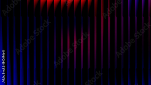 Wavy Glass stripe reeded texture, futuristic vertical neon gradient background in red blue purple