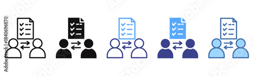 Peer To Peer icon sheet multi color collection