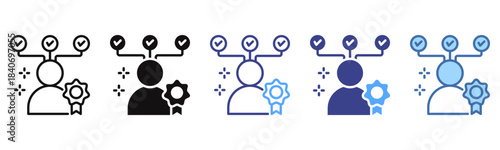 Competency icon sheet multi color collection