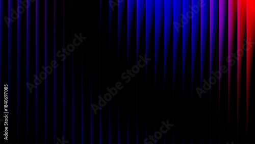 Blue Wavy reeded glass stripes background, luminous vertical  lines on a dark gradient with ribbed glow and blur, sleek wallpaper for banners posters web and tech branding