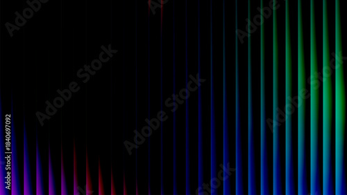 Wavy reeded glass stripes background, luminous vertical  lines on a dark gradient with ribbed glow and blur, sleek wallpaper for banners posters web and tech branding
