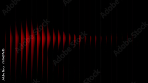 Neon reeded glass background, vertical blue purple red gradient stripe abstract backdrop