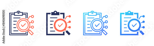 Diagnostic icon sheet multi color collection