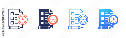 Examination icon sheet multi color collection