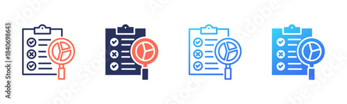 Survey icon sheet multi color collection