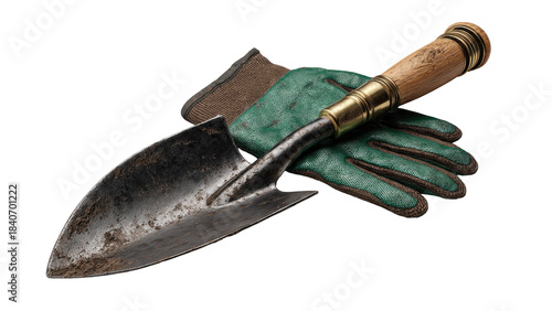 Wallpaper Mural Trowel and Gloves on Isolated Background Torontodigital.ca
