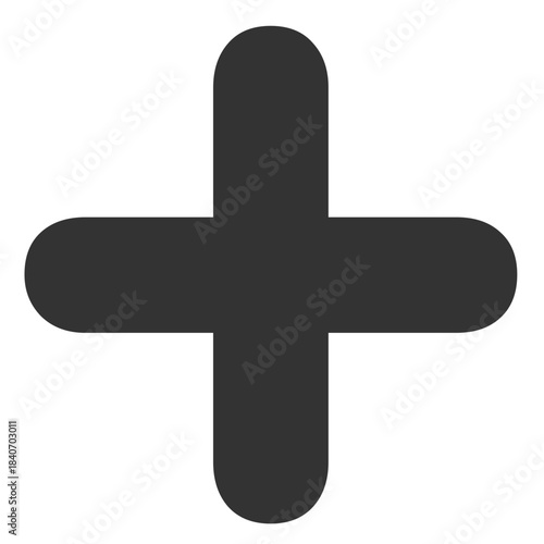 Dark Grey Plus Sign Icon for Add and Create Function