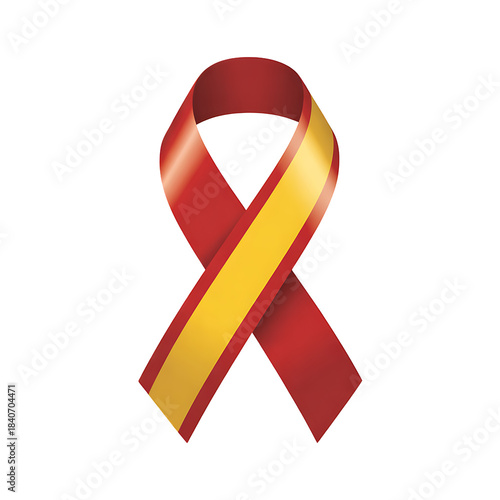 Spain Ribbon Flag with Emblem Transparent Background 

