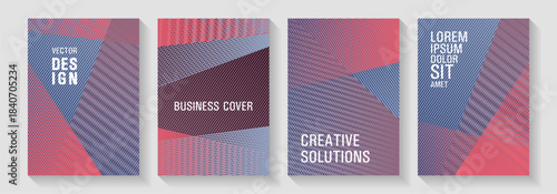 Geometric flyer background vector templates. Editable web landing page graphics. Scientific journals concept. Abstract business catalogs concept. Laconic rectangle cover templates set.