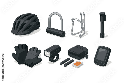 Comprehensive set of essential bicycle accessories