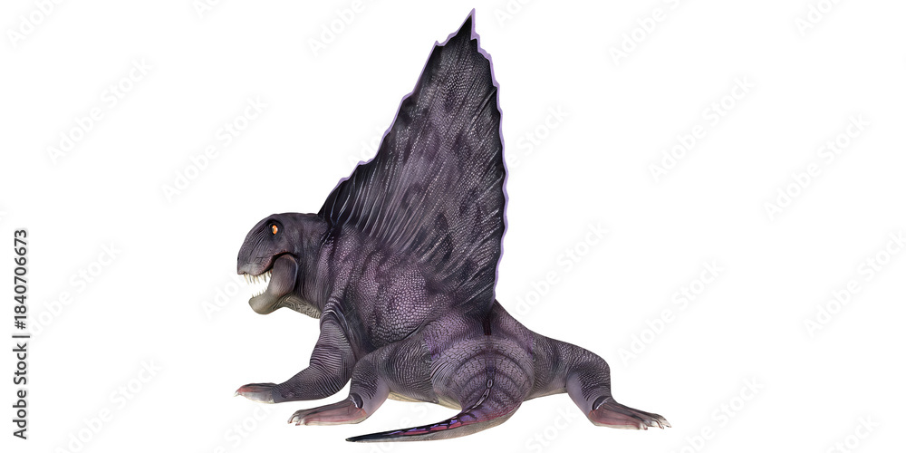 Obraz premium 3D Render of a Prehistoric Dimetrodon