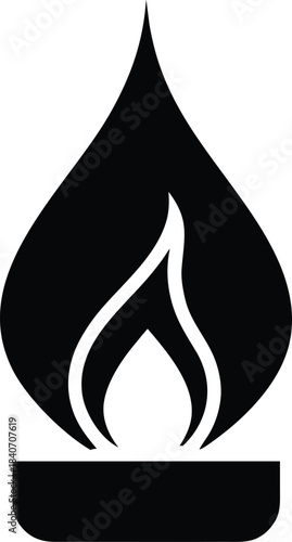 Candle flame icon wax fire flat minimalist vector design