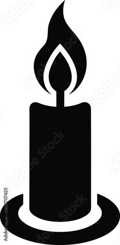 Candle flame icon wax fire flat minimalist vector design