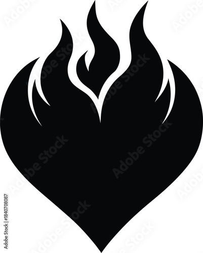 Fire flame vector icon  flat  design on white background