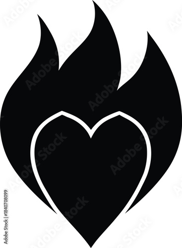 Fire flame vector icon  flat  design on white background