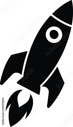 Rocket launch fire boost vector icon