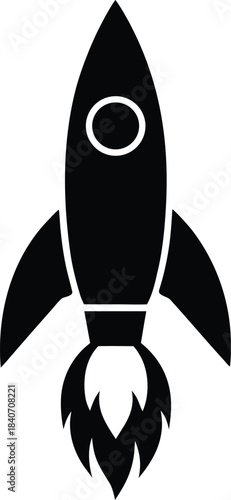 Rocket launch fire boost vector icon