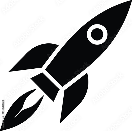 Rocket launch fire boost vector icon