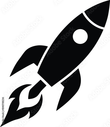 Rocket launch fire boost vector icon