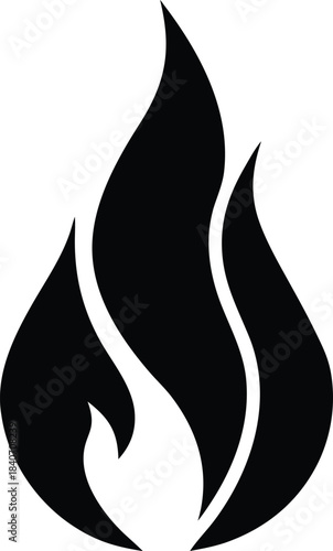 Fire flame vector icon  flat  design on white background