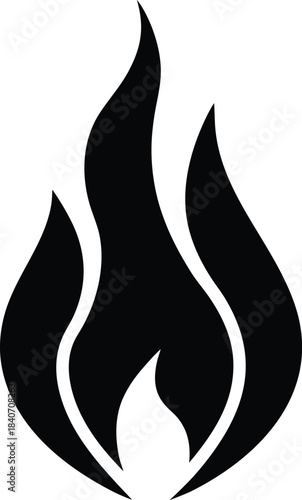 Fire flame vector icon  flat  design on white background