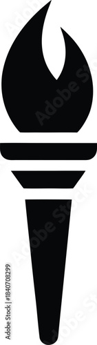 Torch fire hand vector icon