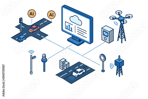 Smart city technologies with ai, autonomous vehicles, and iot connections