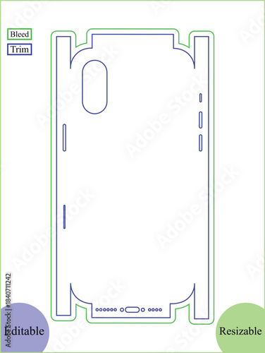Phone Skin Template With Oval Camera Cutout die cut