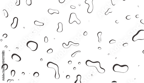 Contrast black and white abstract microbial shapes