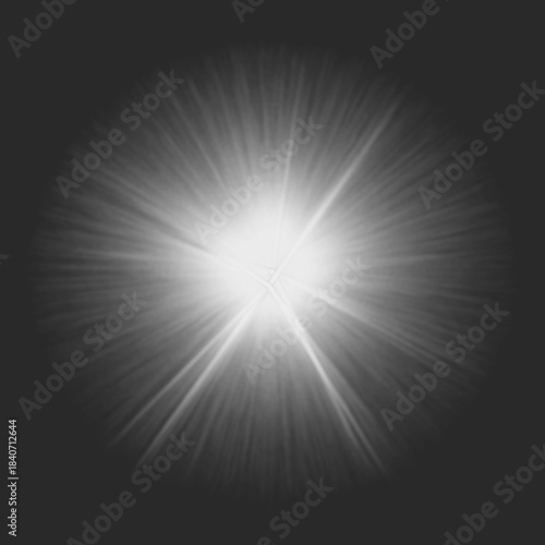 Radiant burst of light emanating outward, perfect for adding a luminous glow and dramatic flair to your designs with its vector origin