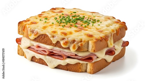 Croque Monsieur, a classic French ham and cheese sandwich.