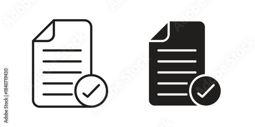 Approved document icons vector Collection Clipart Pack. icon with editable line stroke