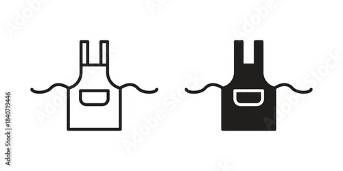 Apron icons vector Collection Clipart Pack. icon with editable line stroke