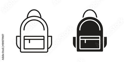 Backpack icons vector Collection Clipart Pack. icon with editable line stroke