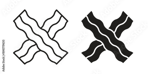 Bacon icons vector Collection Clipart Pack. icon with editable line stroke
