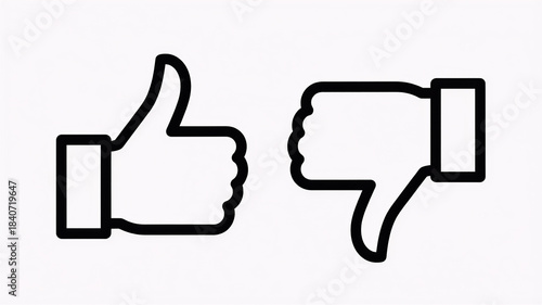 Thumbs Up and Thumbs Down Outline Icon