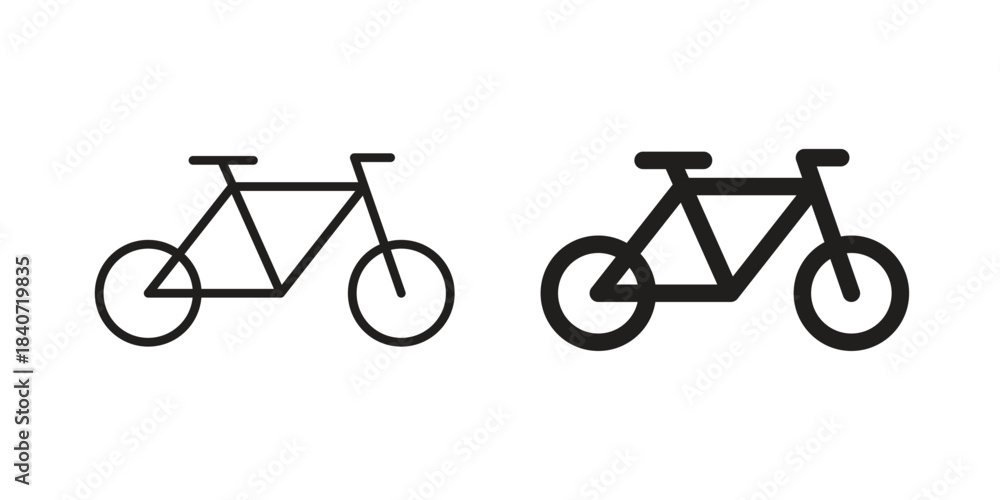 Fototapeta premium Bicycle icons vector Collection Clipart Pack. icon with editable line stroke
