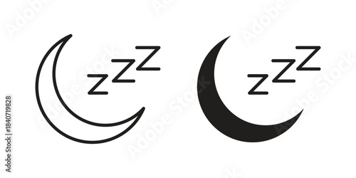Bedtime icons vector Collection Clipart Pack. icon with editable line stroke