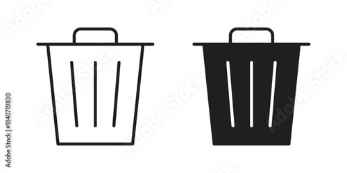 Bin icons vector Collection Clipart Pack. icon with editable line stroke
