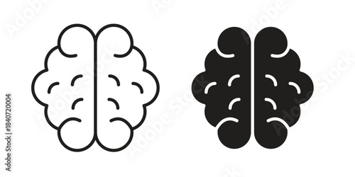 Brain icons vector Collection Clipart Pack. icon with editable line stroke