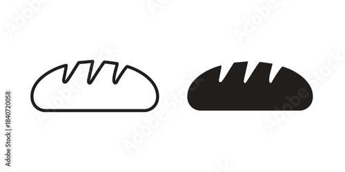 Bread loaf icons vector Collection Clipart Pack. icon with editable line stroke