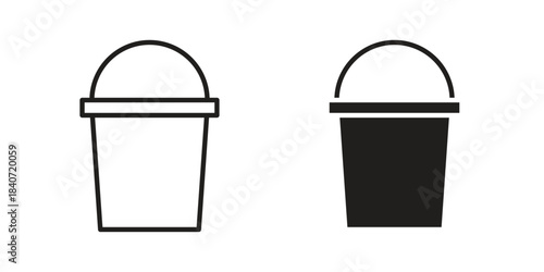 Bucket icons vector Collection Clipart Pack. icon with editable line stroke