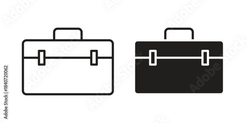 Briefcase icons vector Collection Clipart Pack. icon with editable line stroke