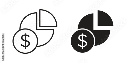 Budget icons vector Collection Clipart Pack. icon with editable line stroke