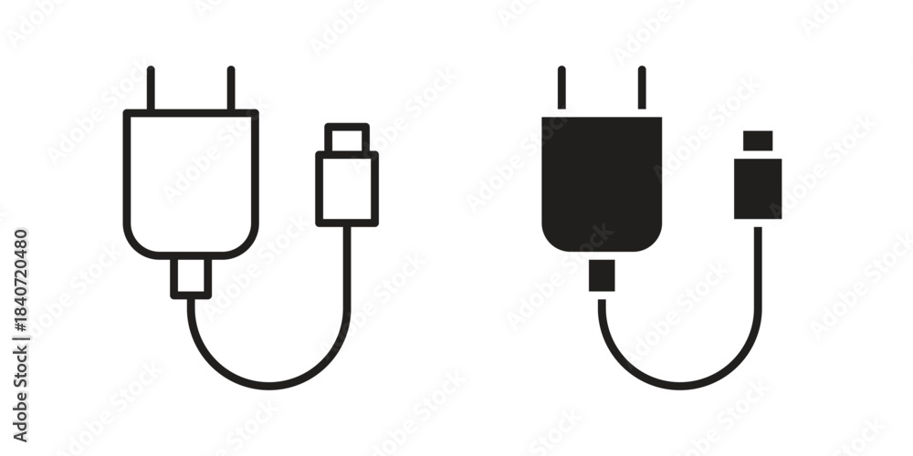 Obraz premium Charger icons vector Collection Clipart Pack. icon with editable line stroke