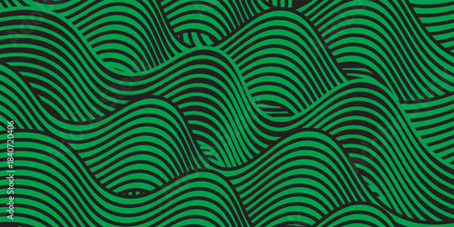 farm green banner, organic abstract background with fields. wavy green lines, natural organic products. ecology background. striped farmer green Pattern.