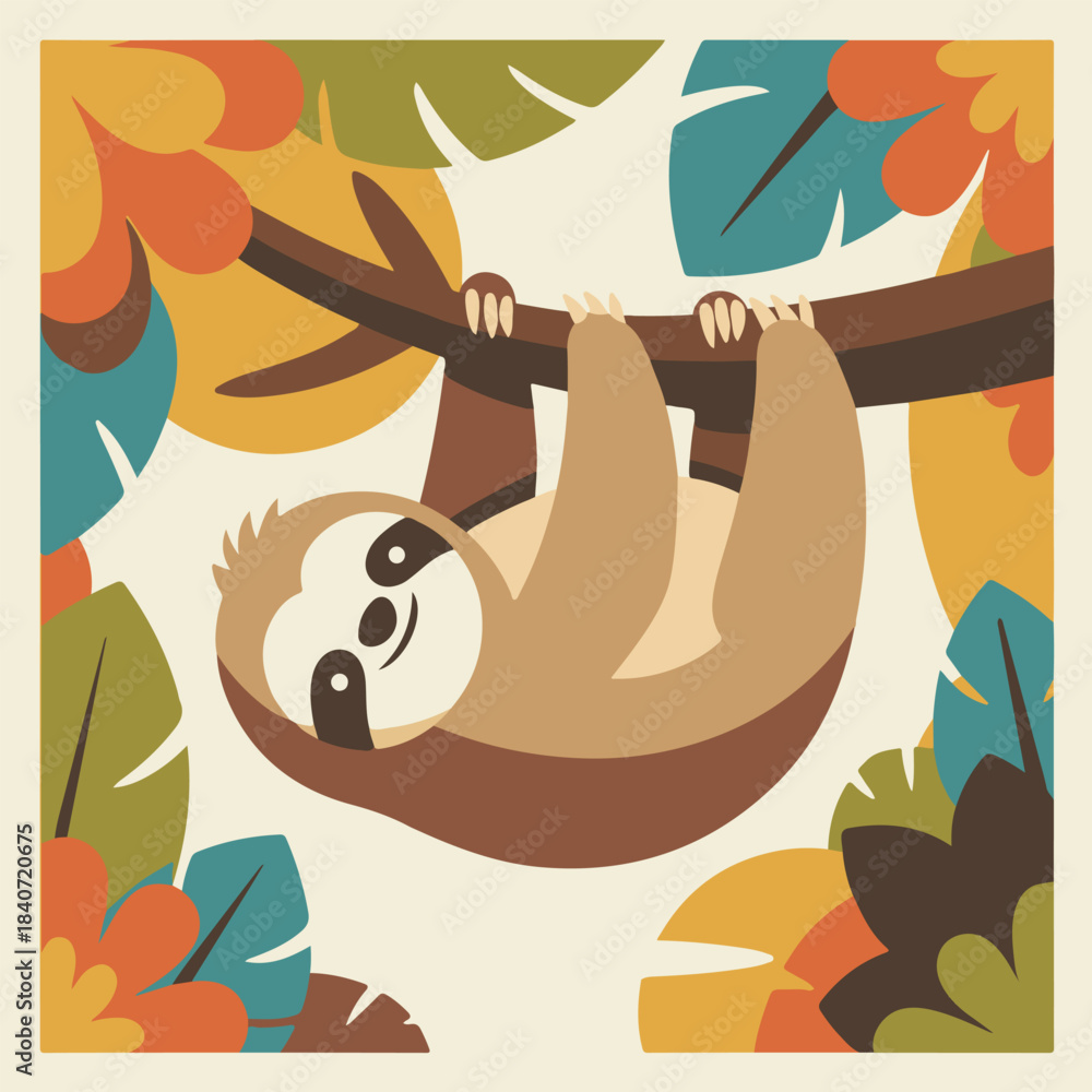 Obraz premium Serene Sloth Illustration