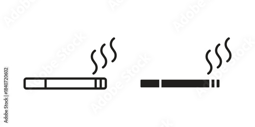 Cigarette icons vector Collection Clipart Pack. icon with editable line stroke