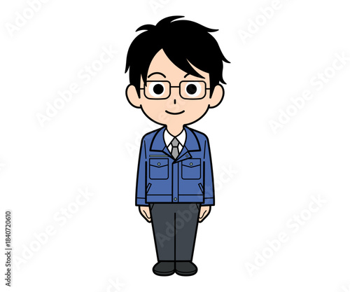 作業着を着た営業マンの男性